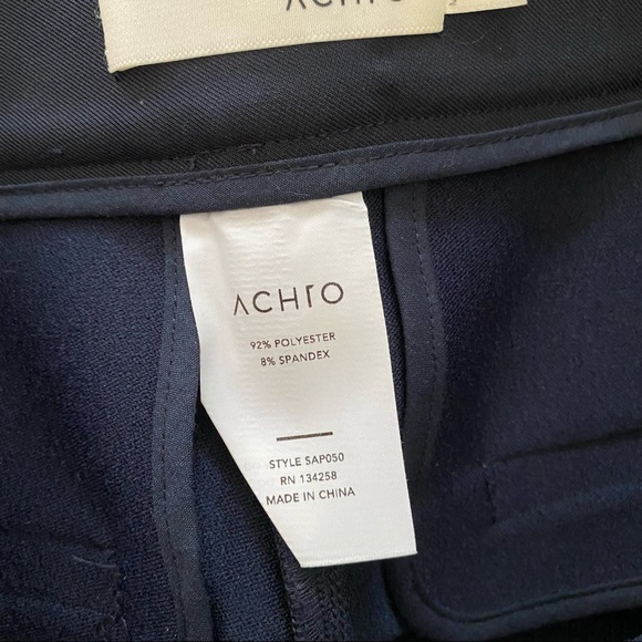 Achro Pants Crop Wide Leg high rise Navy Blue S - Picture 5 of 6